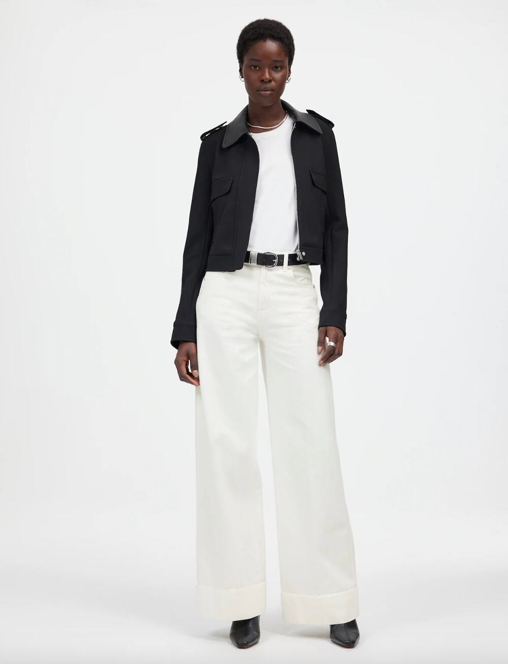 Madewell Superwide Leg Jeans True White High Rise Rigid Denim Relaxed US 25 NWT